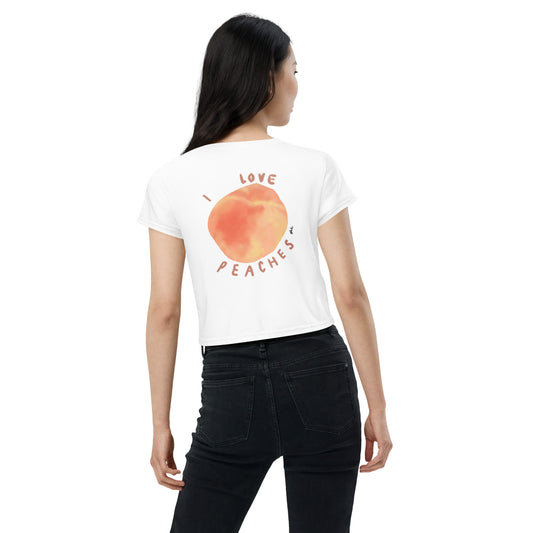 I Love Peaches Crop Tee