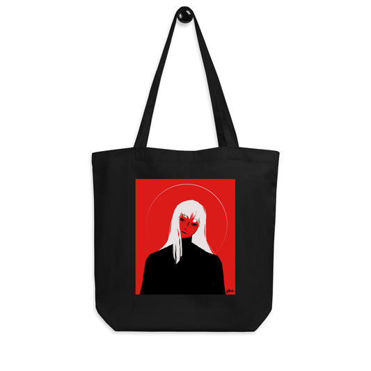 Red Girl Eco Tote Bag (Black)